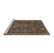 Sideview of Machine Washable Traditional Dark Almond Brown Rug, wshtr2269