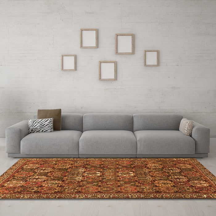 Machine Washable Persian Orange Traditional Area Rugs in a Living Room, wshtr2269org