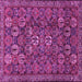 Square Machine Washable Persian Pink Traditional Rug, wshtr2269pnk