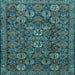 Square Machine Washable Persian Light Blue Traditional Rug, wshtr2269lblu