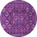 Round Persian Purple Traditional Rug, tr2269pur