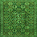 Round Machine Washable Persian Green Traditional Area Rugs, wshtr2269grn