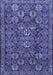 Machine Washable Persian Blue Traditional Rug, wshtr2269blu