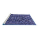 Sideview of Machine Washable Persian Blue Traditional Rug, wshtr2269blu