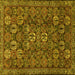 Square Machine Washable Persian Yellow Traditional Rug, wshtr2269yw