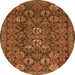 Machine Washable Persian Orange Traditional Area Rugs, wshtr2269org