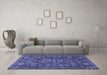 Machine Washable Persian Blue Traditional Rug in a Living Room, wshtr2269blu