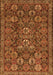 Serging Thickness of Machine Washable Persian Orange Traditional Area Rugs, wshtr2269org