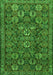 Serging Thickness of Machine Washable Persian Green Traditional Area Rugs, wshtr2269grn