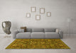 Machine Washable Persian Yellow Traditional Rug in a Living Room, wshtr2269yw