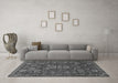 Machine Washable Persian Gray Traditional Rug in a Living Room,, wshtr2269gry