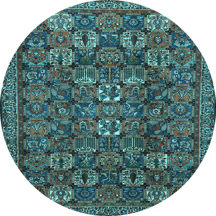 Round Persian Light Blue Traditional Rug, tr2269lblu