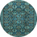Round Persian Light Blue Traditional Rug, tr2269lblu