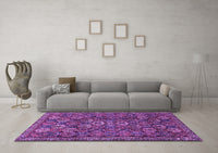 Machine Washable Persian Purple Traditional Rug, wshtr2269pur