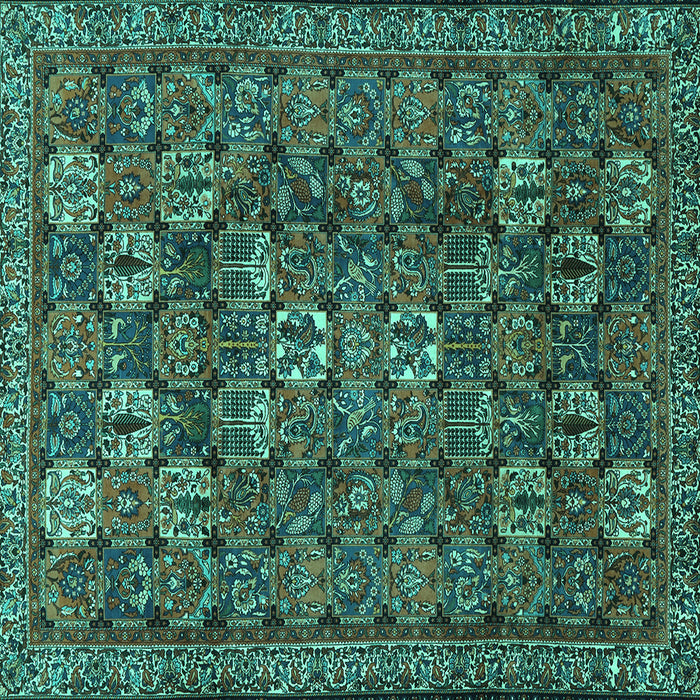 Square Persian Turquoise Traditional Rug, tr2269turq