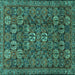 Square Persian Turquoise Traditional Rug, tr2269turq