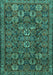 Machine Washable Persian Turquoise Traditional Area Rugs, wshtr2269turq