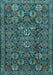 Machine Washable Persian Light Blue Traditional Rug, wshtr2269lblu