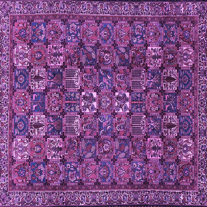Square Machine Washable Persian Purple Traditional Area Rugs, wshtr2269pur