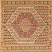 Square Persian Brown Traditional Rug, tr226brn