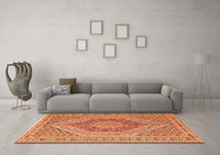 Machine Washable Persian Orange Traditional Rug, wshtr226org