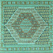 Square Persian Turquoise Traditional Rug, tr226turq