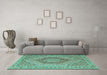 Machine Washable Persian Turquoise Traditional Area Rugs in a Living Room,, wshtr226turq