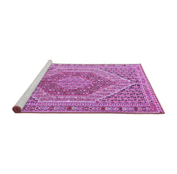 Sideview of Machine Washable Persian Purple Traditional Area Rugs, wshtr226pur