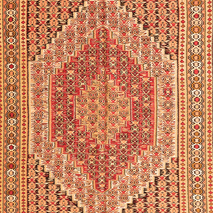 Serging Thickness of Machine Washable Persian Orange Traditional Area Rugs, wshtr226org