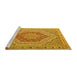 Sideview of Machine Washable Persian Yellow Traditional Rug, wshtr226yw