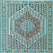 Square Machine Washable Persian Light Blue Traditional Rug, wshtr226lblu