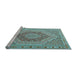 Sideview of Machine Washable Persian Light Blue Traditional Rug, wshtr226lblu