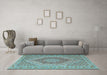 Machine Washable Persian Light Blue Traditional Rug in a Living Room, wshtr226lblu