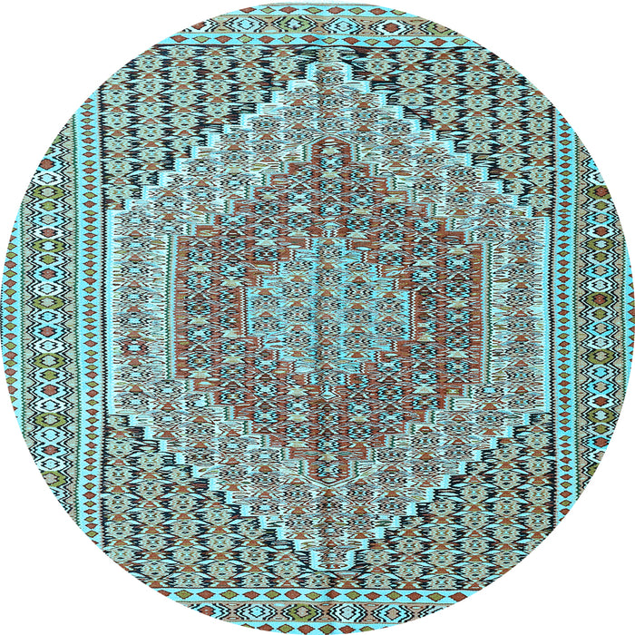 Round Persian Light Blue Traditional Rug, tr226lblu