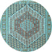 Round Persian Light Blue Traditional Rug, tr226lblu