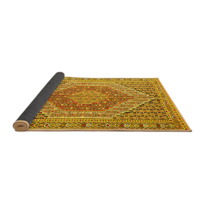 Sideview of Persian Yellow Traditional Rug, tr226yw