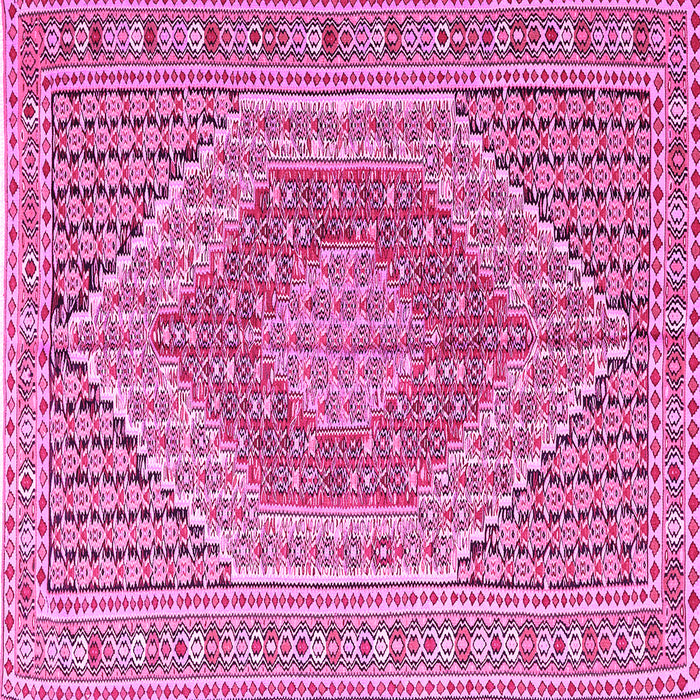 Square Machine Washable Persian Pink Traditional Rug, wshtr226pnk