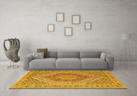 Machine Washable Persian Yellow Traditional Rug, wshtr226yw