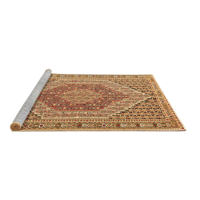 Sideview of Machine Washable Persian Brown Traditional Rug, wshtr226brn