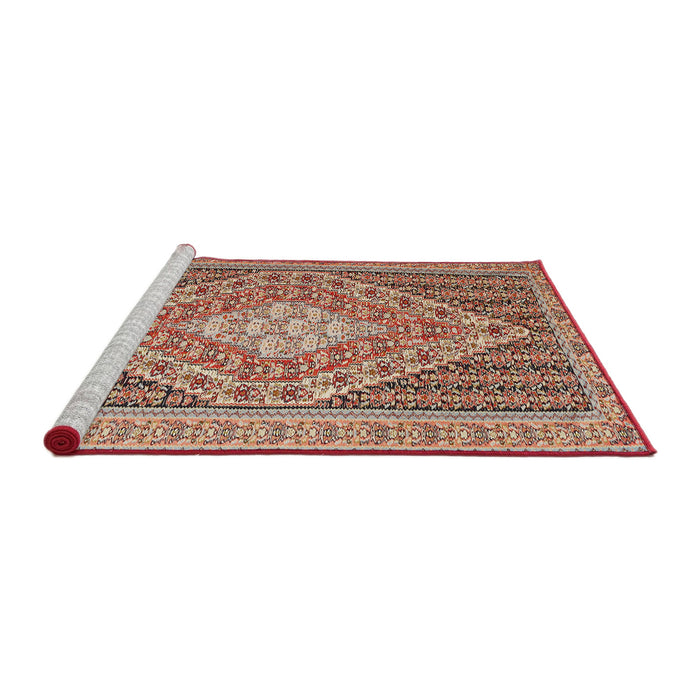 Sideview of Machine Washable Traditional Fire Brick Red Rug, wshtr227
