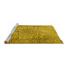 Sideview of Machine Washable Persian Yellow Traditional Rug, wshtr2270yw