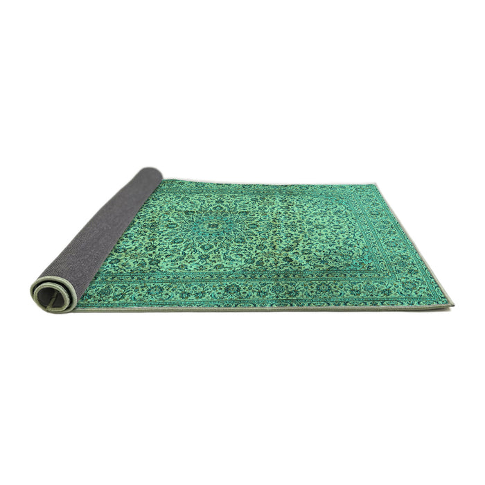Sideview of Persian Turquoise Traditional Rug, tr2270turq