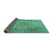 Sideview of Persian Turquoise Traditional Rug, tr2270turq