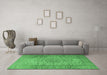 Machine Washable Persian Emerald Green Traditional Area Rugs in a Living Room,, wshtr2270emgrn