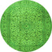 Square Persian Green Traditional Rug, tr2270grn