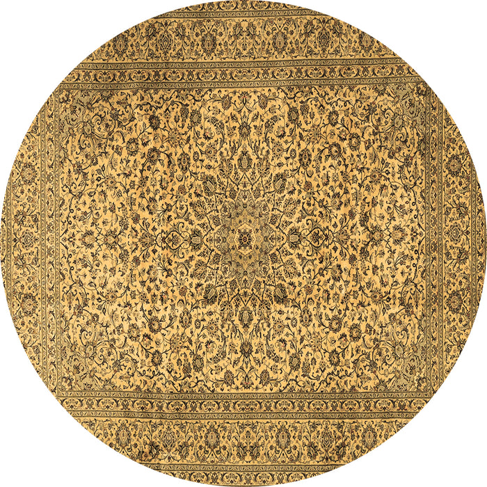 Round Persian Brown Traditional Rug, tr2270brn