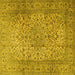 Square Machine Washable Persian Yellow Traditional Rug, wshtr2270yw