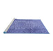 Sideview of Machine Washable Persian Blue Traditional Rug, wshtr2270blu