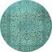Round Persian Light Blue Traditional Rug, tr2270lblu