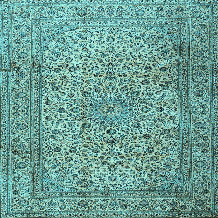 Square Machine Washable Persian Light Blue Traditional Rug, wshtr2270lblu